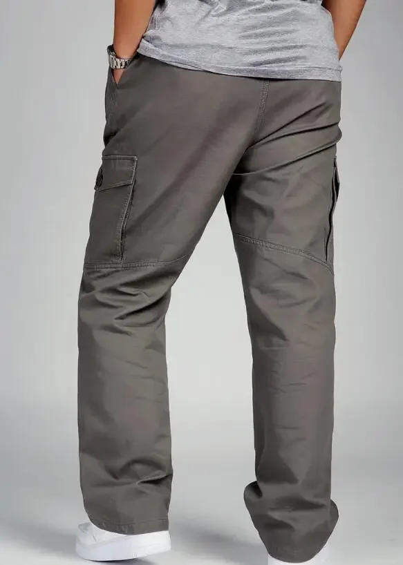 Description Picture 5 of itemMen Thicken Pants Autumn Winter Casual Loose Overall Overalls Cotton  High Waist Cargo Pants Mans Trousers