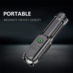 Telescopic Zoom Strong Light Flashlight USB Charging Small Portable Spotlight Long-Range Flood Outdoor Lighting Lamp Flashlights