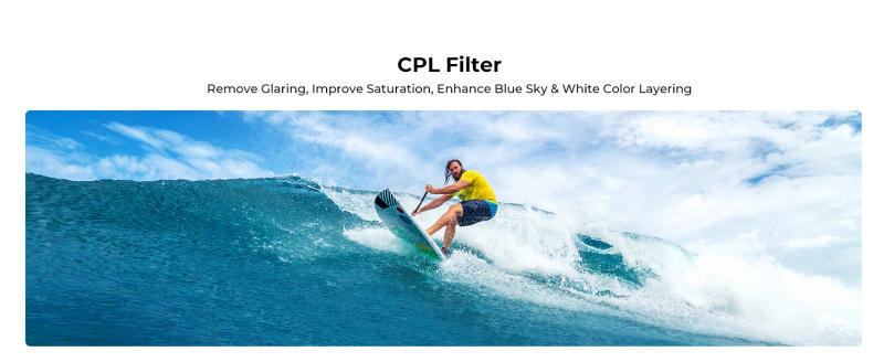 Description Picture 3 of itemK&F Concept CPL Camera Len Filter For DJI Osmo Action 4 Circular Polarizers Filter Waterproof Anti-scratch 28 Multi-Layer Coated