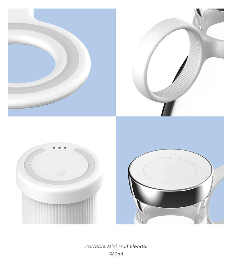 Description Picture 6 of itemHigh Quality Usb Rechargeable Milkshake Food Mixer Portable Fruit Juicer Outdoor Camping Can Carry Juicer Cup