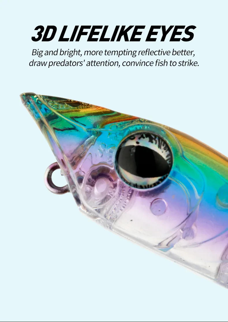 Description Picture 6 of itemTSUYOKI Artificial Hard Bait Walker Popper for Bass Trout Fishing, Surface Popper Fish Lure, 125mm, 17.5g, WTD Patchinco 125