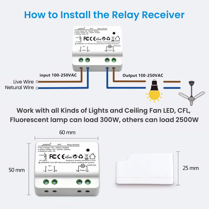 Description Picture 5 of itemLoraTap Tuya Smart Life WiFi Switch Relay Module Breaker 15A Inching Timer Voice Control by Google Assistant Alexa Echo DIY