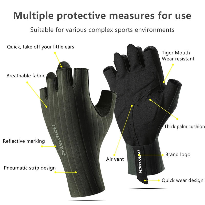 Description Picture 5 of itemWith Extended Wrist Guard Riding Cycling Half Finger Gloves Men Women Breathable Anti-slip Glove Fitness Sport Training Gloves