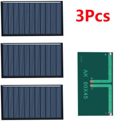 3Pcs Solar Power Panel 80*45mm 5V Solar Panel for Wall Lamps Induction Lamp Photovoltaic Power Generation Battery Charger