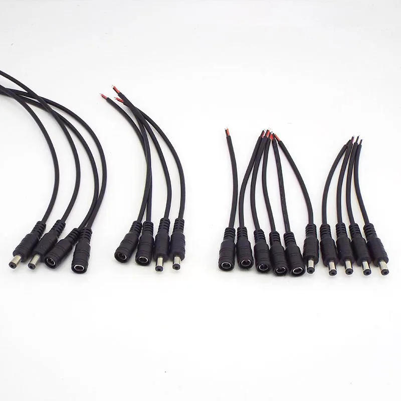 Description Picture 4 of item12V 5V 2pin wire DC Male Female jack plug 22awg 3A Power supply Connector Pigtail Cable 5.5x2.1mm adapter plug For strip light p