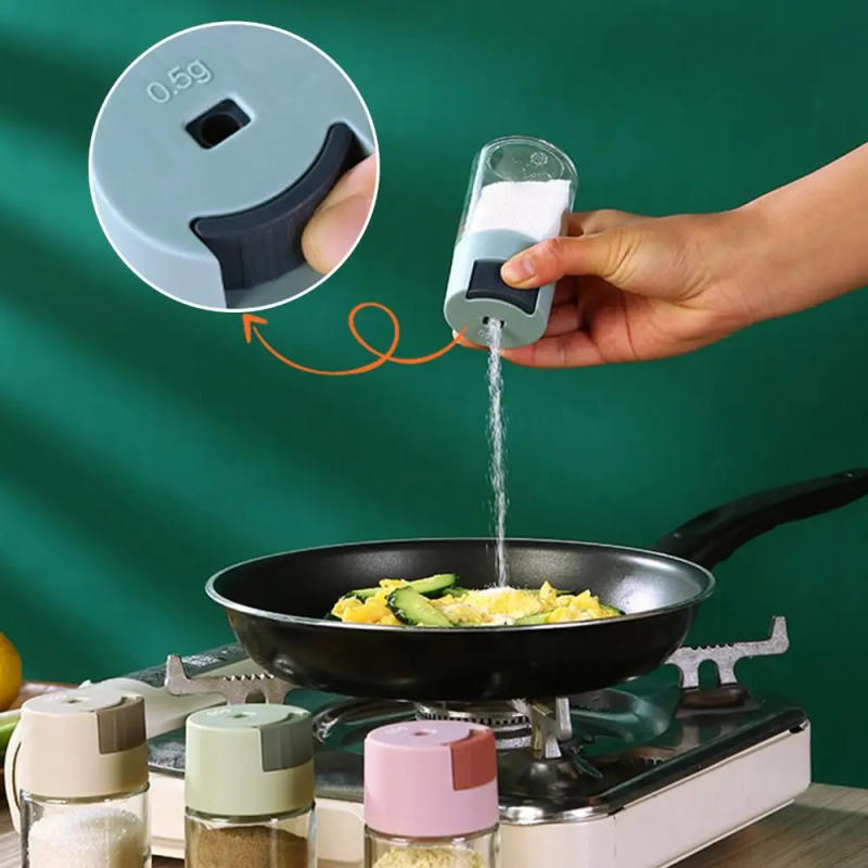 Description Picture 6 of item0.5g Metering Salt Shaker Push Type Salt Dispenser Salt Tank Sugar Bottle Spice Pepper Salt Shaker SpiceJar Can Seasoning Bottle