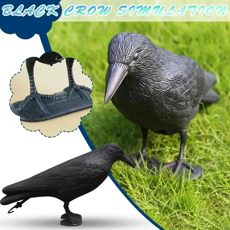 Description Picture 2 of itemSimulation Crow Black Raven Bird Repellent Natural Pest Control Repellent Bird Raven Prop Scary Decor Party Halloween Crow Decor