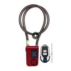 Smart Alarm Lock Anti-Theft Chain For Bike Gate APP Wireless Remote Control Blue Electric Door Spiral Four-digit Passwords