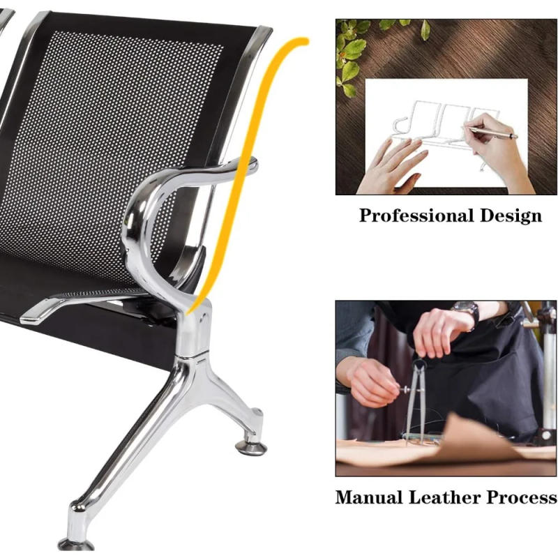 Description Picture 5 of item3-Seat Waiting Room Bench - Waiting Room Chairs with Arms Airport Reception Bench, Lobby Bench Seating Waiting Area Chairs