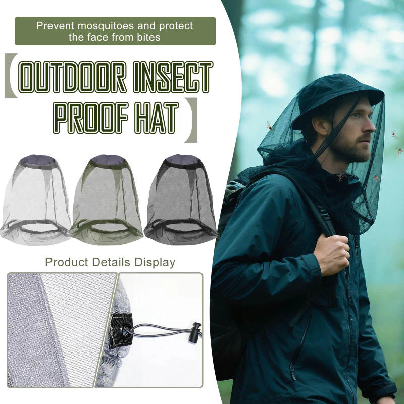 Description Picture 2 of itemOutdoor Anti Mosquito Fishing Cap Breathable Adjustable Mesh Fishing Hat Net Fly  Protections Gear Supplies for Camping Fishing