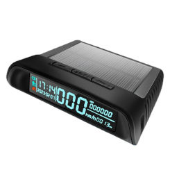 Multifunctional Car Headup Display Solar GPS Digital Speedometer with LED Display Overspeed Alarm Fatigue Driving Reminder