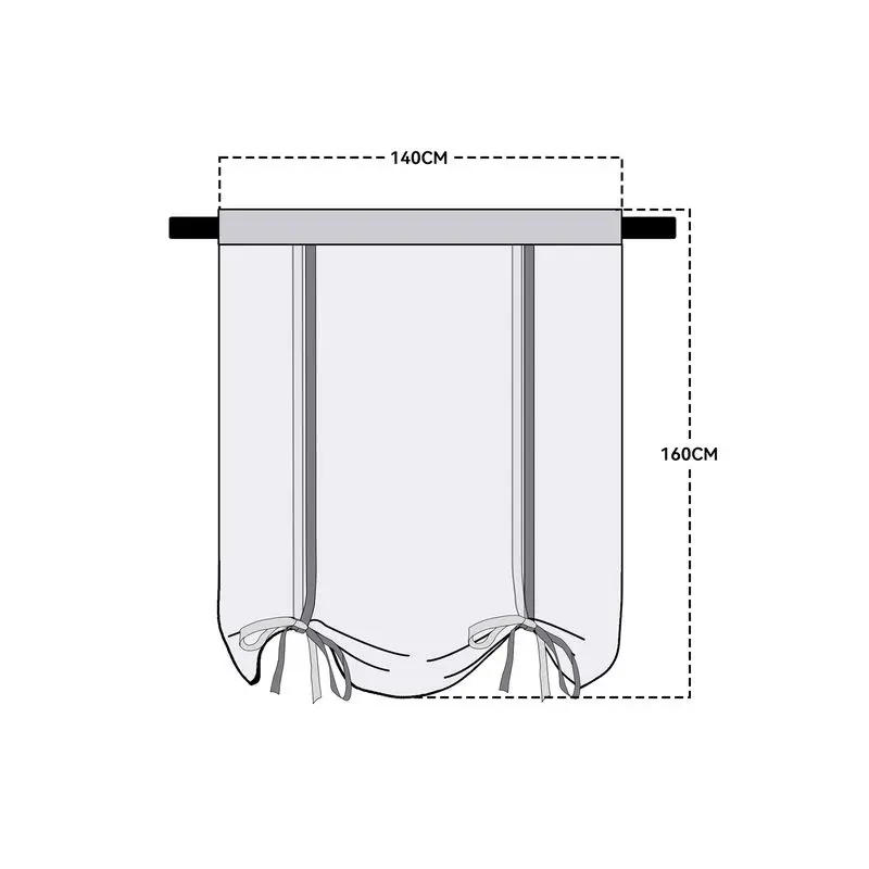 Description Picture 2 of itemKitchen short curtains jacquard roman blinds floral white sheer panel blue tulle window treatment  door curtains home decor