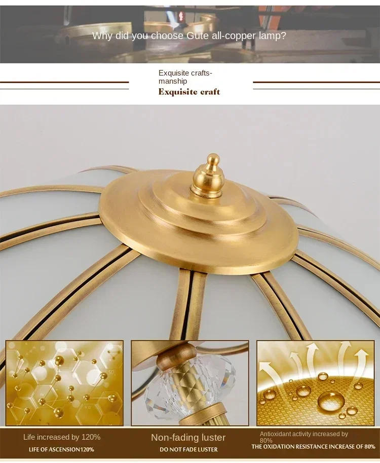 Description Picture 3 of itemEuropean Luxury Copper Floor Lamp Table  Bedroom Bedside European Table  Living Room Floor