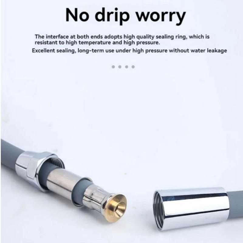 Description Picture 6 of itemSilicone Flexible Shower Hose Anti-Winding Extension High Pressure Pipe Shower Head Tube Bathroom Accessory