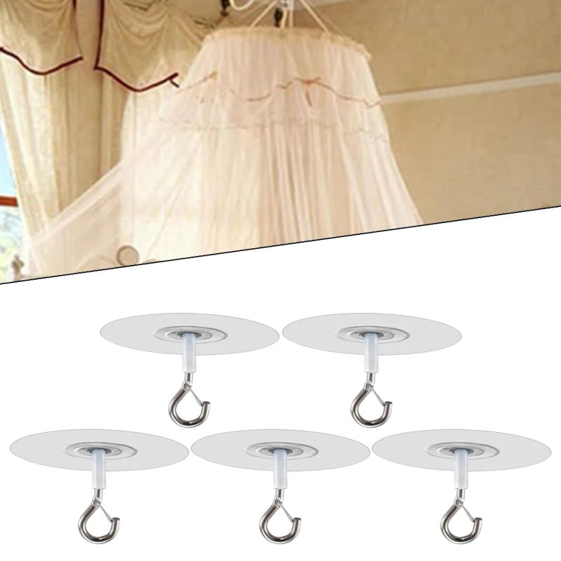 Description Picture 2 of item5Pcs No Punching Hooks Ceiling Hooks Wall Hooks With Metal Safety Lock Heavy Duty Ceiling Hooks Can Hanging 2 Pounds Of Weight