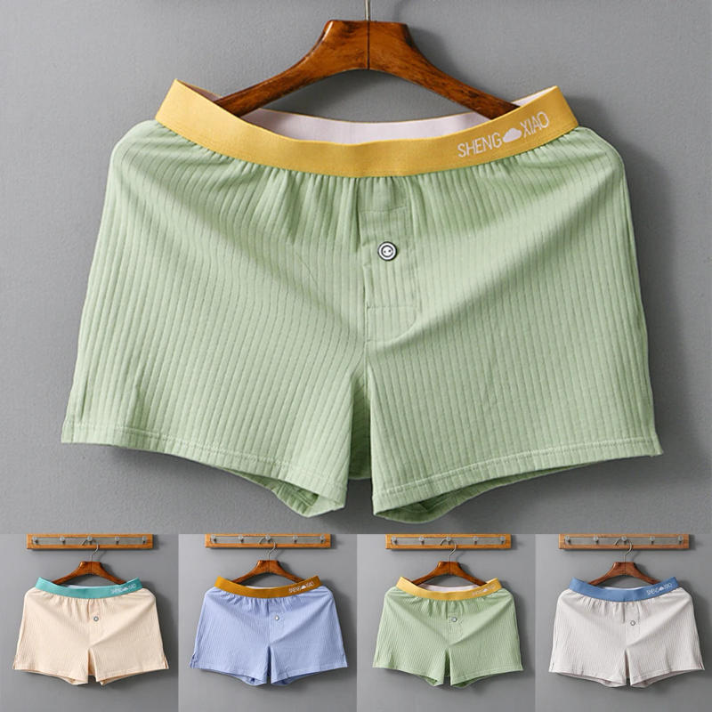 Description Picture 3 of itemMen's Panties Cotton Solid Color Breathable Boxers Shorts Men Underwear Trunks Homewear Loose Boxer Shorts And Underpants