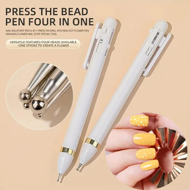 Description Picture 3 of item4 in 1 Nail Art Dotting Tools Nail Dotting Pen Ballpoint Pen Design Nail Tools Manicure Tip Dot Paint Manicure Dotting Tools