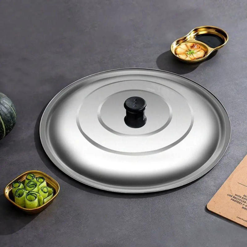 Description Picture 6 of itemKitchen Accessories Black Plastic Knot Stainless Steel Pot Lid Anti-Scald Universal Wok Lid Round 32/34/36/38/40cm Pot Cover Pan