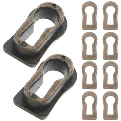 10 Pcs Vintage Decor Keyhole Protector Covers For Doors Insert Furniture Zinc Alloy Plate Escutcheons