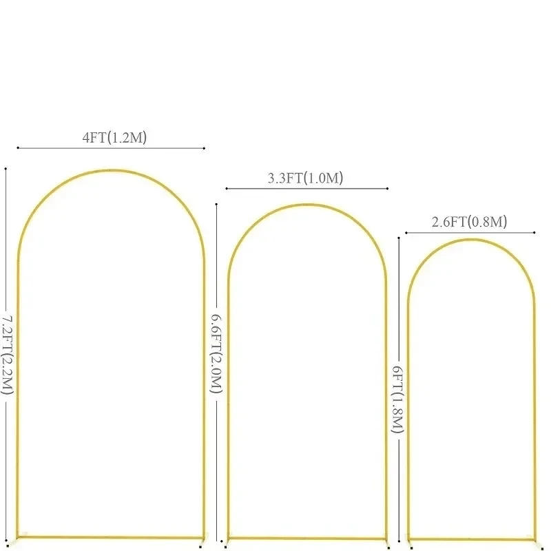 Description Picture 2 of item1PCS Gold Wedding Arch Stand, Party Decor Balloon arch, Frame Backdrop Holder Bracket,Size 4FT 5FT 6FT 6.6FT 7.2FT