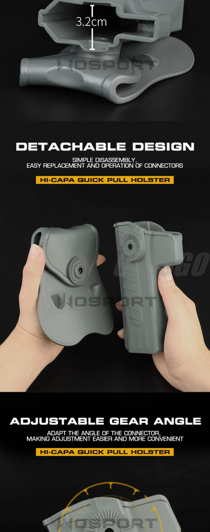 Description Picture 6 of itemTactical Gun Holster HI-CAPA Holster for STI2011 HI-CAPA Tokyo Marui/WE/KWA/KJW Pistol  Airsoft Belt Holster Hunting accessories