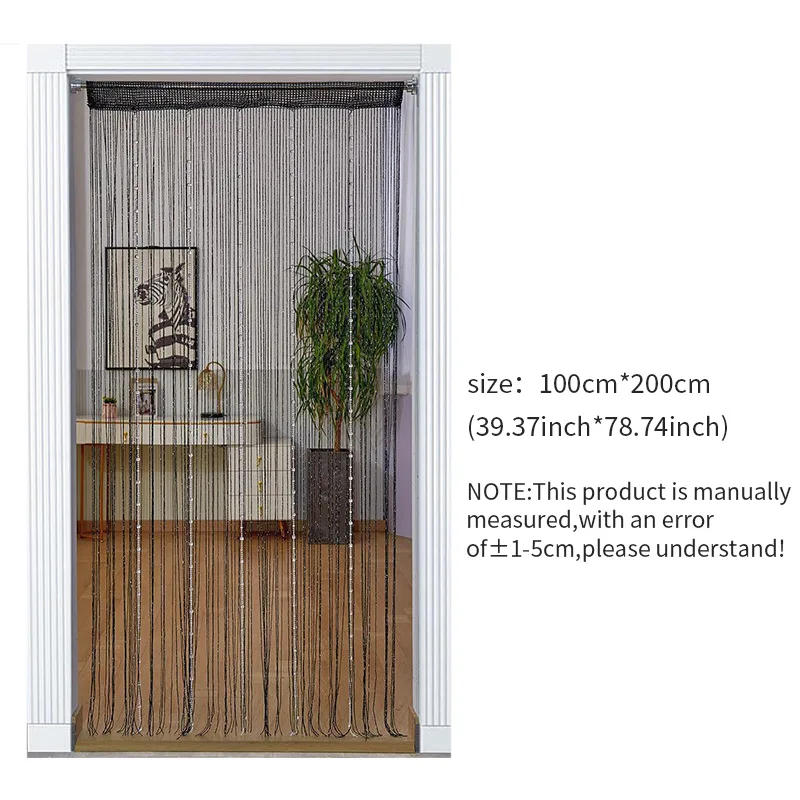 Description Picture 5 of item100CM X 200CM Crystal Beaded String Curtains String Divider Blind for Salon Living Room Door Wall Window Screen Tassel Curtain