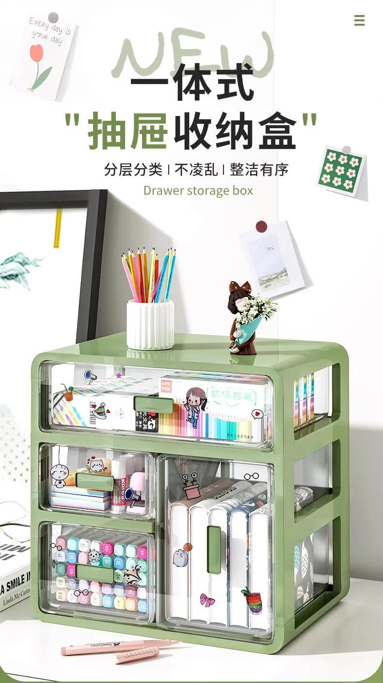 Description Picture 3 of itemDesktop sundries storage box, books, stationery, cosmetics, jewelry drawer box, enlarged and thickened storage box