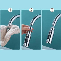 Kitchen Faucet Aerator 3 Modes Bathroom Anti-splash Tap Extender Adapter Faucet Washbasin Sprayer Saving Water Tap Filter Nozzle