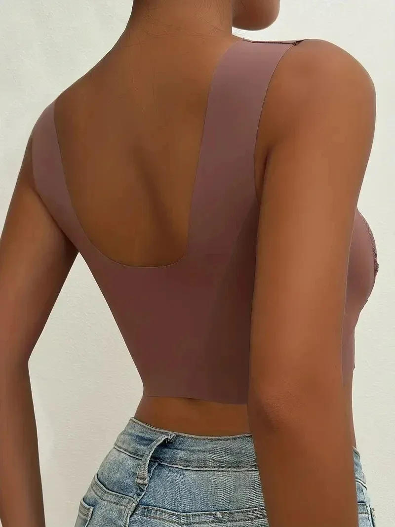 Description Picture 6 of itemWomens Lace Bra Perspective Bralette Push Up Ice Silk Deep V Bra Sexy Lingerie Tops Plus Size Cup underwear L-5XL