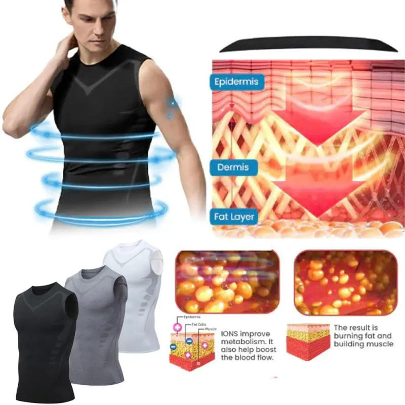 Description Picture 6 of itemIonic Shaping Vest Men's Sports Skin-tight Vests Fast Dry Breathable Slim Sleeveless Elastic Vest Fitness Top Cycling Vest
