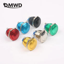1pc 12/16/19/22mm Metal brass Push Button Switch Domed Round Momentary Button Screw Terminal Waterproof