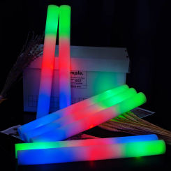 12/15/30/60Pcs RGB LED Glow Foam Stick Bulk Colorful LED Cheer Tube Dark Glow Sticks  Light Birthday Wedding Party Supplies