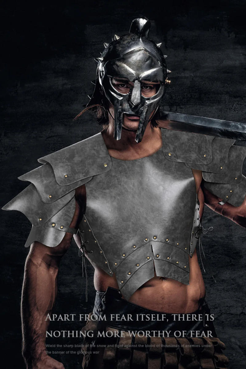 Description Picture 5 of itemPU leather Medieval Retro Armor Vest Shoulder Cover Accessory for Halloween Carnival Stage Show