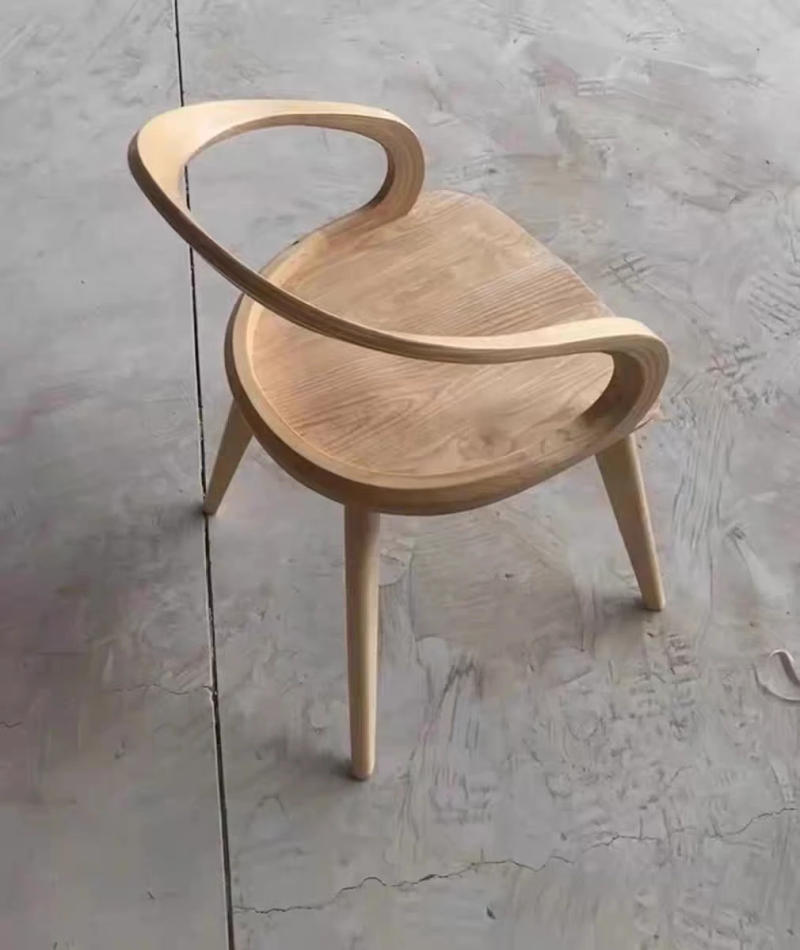 Description Picture 3 of item2 Pcs Nordic Simple All Solid Wood Ribbon Chair Home Living Room Dining Chair Home Furniture Chaise