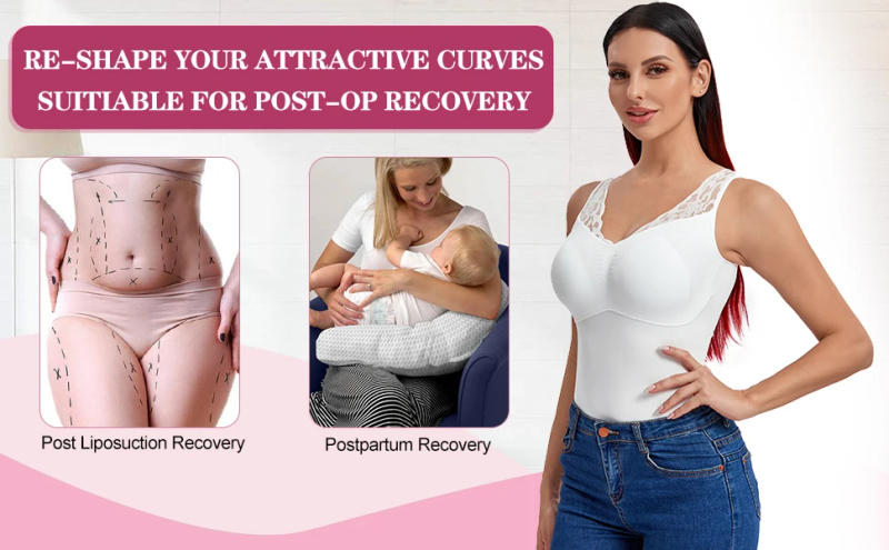 Description Picture 4 of itemInvisible Shapewear Cami Bodysuit for Women Tummy Control Chest Lifting Body Shaper Lace Camisole Tops Slim Underwear with Pads