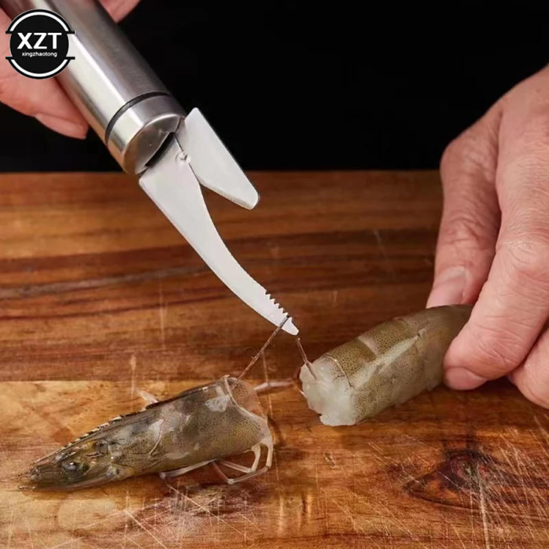 Description Picture 5 of itemStainless Steel Shrimp Peeler Prawn Shrimp Deveiner Fishing Knife Lobster Shell Remover Peel Device Kitchen Seafood Tools