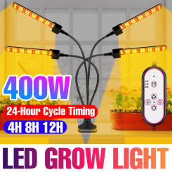 Full Spectrum LED Plant Grow Lights Indoor Hydroponic Flower Seed Vegetables Cultivation Lamp Growth Box Dimming Timing Function