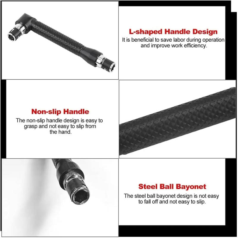 Description Picture 3 of itemL-shaped 1/4 Hexagonal Screwdriver Bit 90 Degree Double Head Handle Black 6.35 Wrench 10pc Yellow Tape Screwdriver Bit Tool Set