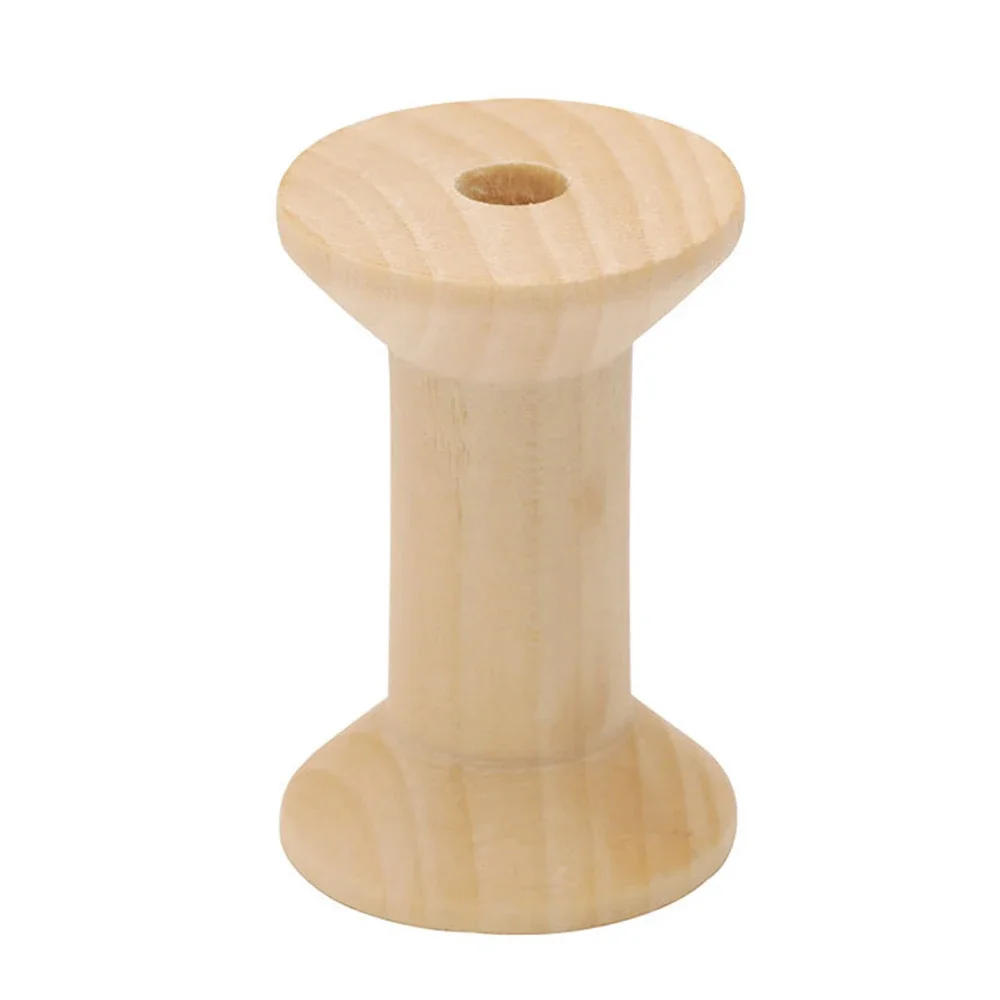 Description Picture 5 of item10pcs Empty Wooden Bobbins Reels Spools Holder Thread Wire for Needlework Sewing Machine Crafts DIY Unfinished Painted 47mm*32mm