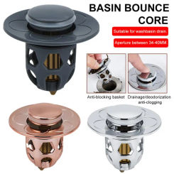 Wash Basin Bounce Core Stainless Steel Sink Filter Plug Drain Filter Hair Catcher Strainer Hardware Accessories Wash Basin Drain