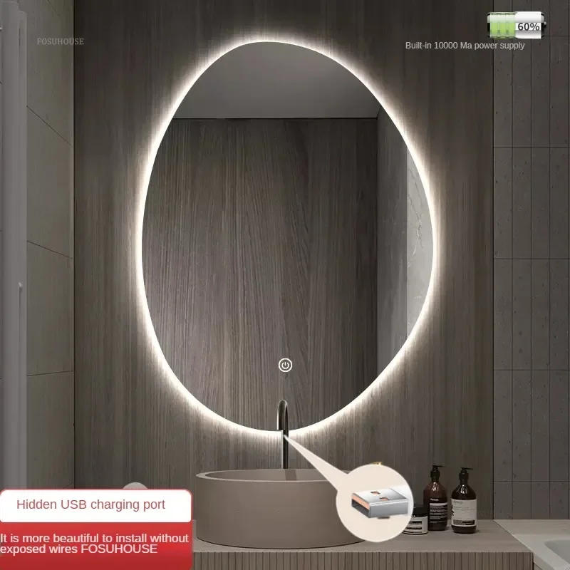 Description Picture 5 of itemEuropean Smart Bath Mirrors Wall-mounted Touch Screen Bedroom Makeup Mirror Bathroom Mirror with Light Hotel Decorative Mirrors