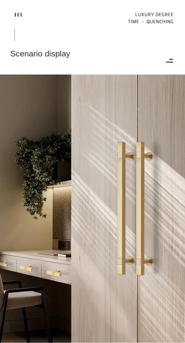 Description Picture 6 of itemModern Simple Cabinet Door Handles Gray Gold Nordic Cupboard Drawer Pulls and Knobs Furniture Handles Hardware