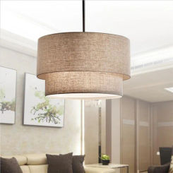 Meadow Duo Pendant light Dia 40/50/60CM cloth lampshade creative Flax Fabric pendant light living room bedroom Lighting fixture