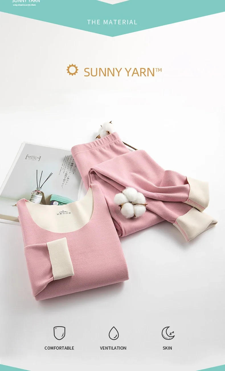 Description Picture 5 of itemWomen's Thermal Underwear Men Double-sided Fleece Seamless Thermos Clothing Warm Lingerie Suit Winter Clothes Women 2 Piece Sets