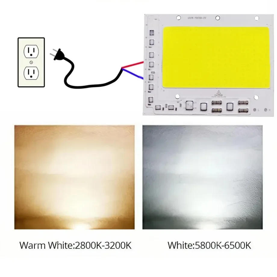 Description Picture 2 of itemLED COB Chip 200W 150W 100W 200-240V Smart IC No Need Driver 220V LED Lamp for Flood Light Spotlight DIY Lighting Light Source