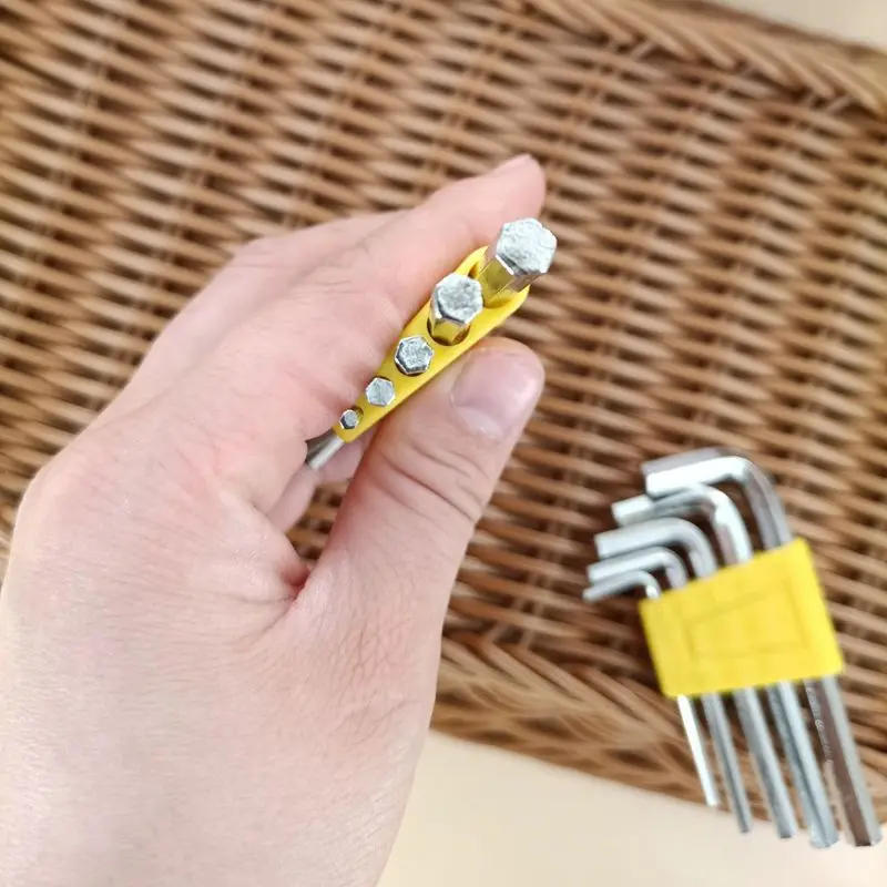 Description Picture 4 of item5 Pcs Allen Wrench Metric Wrench Inch Wrench L Wrenches Size Allen Key Short Arm Tool Set Easy To Carry In The Pocket Tools Set