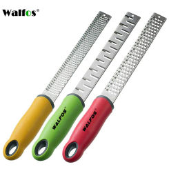 WALFOS  Stainless Steel Lemon Zester Cheese and Spice Grater Bonus Brush Nutmeg Spices-Sharp with  Non-Slip Handle
