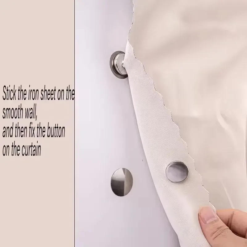 Description Picture 6 of item30/1Pairs Magnetic Curtain Clips Self-Adhesive Wall Mounted Magnet Buckle with Patch Detachable Shower Curtain Fixed Fasteners