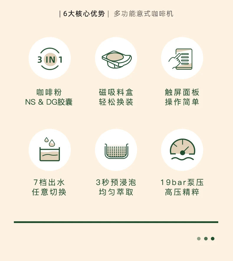 Description Picture 6 of item220V Home Automatic Capsule Coffee Machine Small Espresso Coffee Machine Coffee Powder, NS, DG Capsule 3 in 1 Edition Cafetera