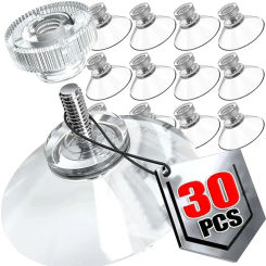 50mm Transparent Suction Cup Hook with Metal Screw Window Glass Mushroom Head Sucker Wall Door Hanging Holder Strong Suction Cup